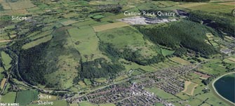 Aerial view of Crook Peak and Axbridge (click to enlarge view)