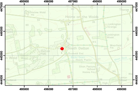 Geological map of the area around Dalton Holme (click for key)