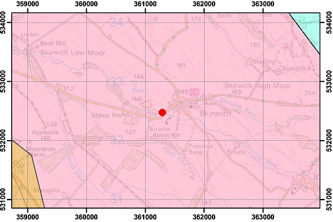 Geological map of the area around Skirwith